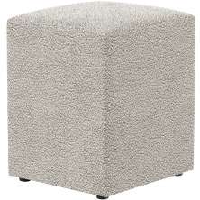 Puff Quadrado Decorativo Sala De Estar L02 Bouclê Creme - Lyam Decor