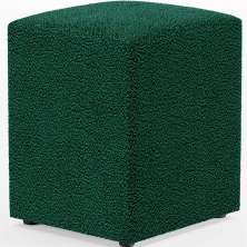 Puff Quadrado Decorativo Sala De Estar L02 Bouclê Verde - Lyam Decor
