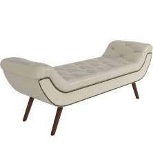 Puff Recamier Decorativo com Tachas 140 cm Santorini P05 Facto Dunas Pérola - Lyam Decor