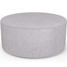 Puff Redondo Orgânico para Living 90cm Lola W01 Linho Cinza - Lyam Decor
