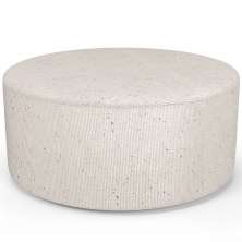 Puff Redondo Orgânico para Living 90cm Lola W01 Linho Cru - Lyam Decor