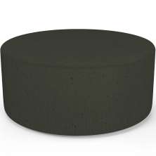 Puff Redondo Orgânico para Living 90cm Lola W01 Linho Verde Musgo - Lyam Decor
