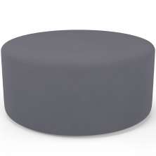 Puff Redondo Orgânico para Living 90cm Lola W01 Suede Cinza - Lyam Decor