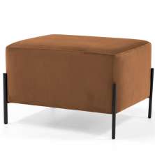 Puff Retangular Decorativo Status 60x45 D02 Pés de Aço Veludo Telha C-262 - Lyam Decor