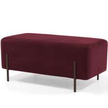 Puff Retangular Decorativo Status 90x45 D02 Pés de Aço Veludo Marsala C-278 - Lyam Decor