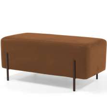 Puff Retangular Decorativo Status 90x45 D02 Pés de Aço Veludo Telha C-262 - Lyam Decor