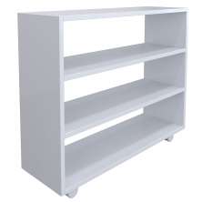 Sapateira Multiuso Organizador Com 03 Prateleiras E Rodízio Pérola L03 Branco - Lyam Decor