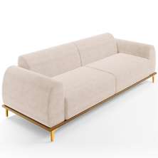 Sofá 04 Lugares Para Sala de Estar Kiev 260 cm D02 Veludo Bege C-309 - Lyam Decor