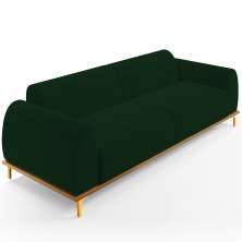 Sofá 04 Lugares Para Sala de Estar Kiev 260 cm D02 Veludo Verde Musgo C-303 - Lyam Decor