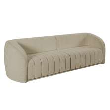 Sofá 05 Lugares Para Sala De Estar 332 cm Lazio M03 Bouclê Bege - Lyam Decor