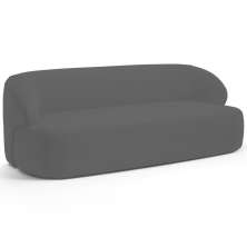 Sofá 2 Lugares Curvo Orgânico Para Sala Living 150cm Barolo L06 Veludo Grafite - Lyam Decor