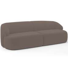 Sofá 3 Lugares Curvo Orgânico Para Sala Living 250cm Barolo L06 Veludo Marrom - Lyam Decor