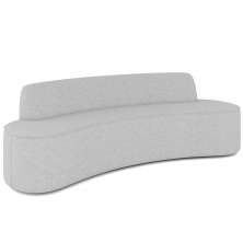 Sofá 3 Lugares Curvo Sala de Estar Living Cancún D02 Linho Cinza Escuro 210 cm C-416 - Lyam Decor