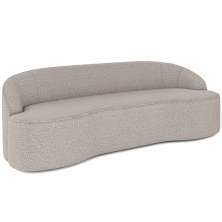Sofá 3 Lugares Curvo Sala de Estar Living Lótus D02 Bouclê Bege 210 cm B-62 - Lyam Decor