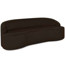 Sofá 3 Lugares Curvo Sala de Estar Living Lótus D02 Corano Marrom 180 cm B-98 - Lyam