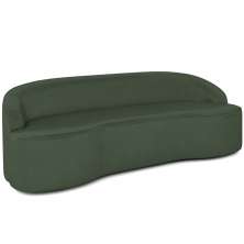 Sofá 3 Lugares Curvo Sala de Estar Living Lótus D02 Couríssimo Verde 180 cm B-89 - Lyam