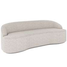 Sofá 3 Lugares Curvo Sala de Estar Living Lótus D02 Linho Cru 210 cm D-461 - Lyam Decor