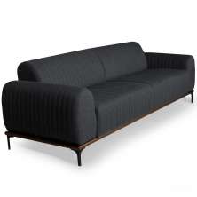 Sofá 3 Lugares Para Sala de Estar Molino 230 cm D02 Linho Chumbo B-163- Lyam Decor