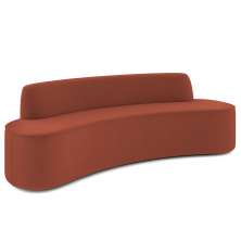 Sofá 3 Lugares Sala de Estar Cancún D02 Veludo Terracota 180 cm C-417 - Lyam Decor