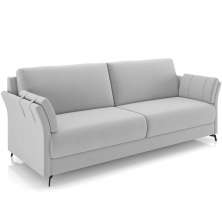 Sofá 3 Lugares Sala de Estar Living 223cm Álamo M03 Veludo Cinza - Lyam Decor