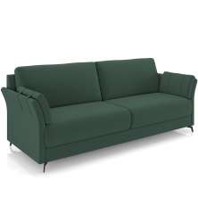 Sofá 3 Lugares Sala de Estar Living 223cm Álamo M03 Veludo Verde Musgo - Lyam Decor