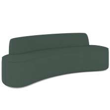 Sofá 4 Lugares Curvo Sala de Estar Living Cancún D02 Linho Verde Musgo 230 cm C-117 - Lyam Decor