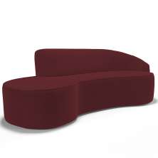 Sofá 4 Lugares Curvo Sala de Estar Living Firenze Direito D02 Veludo Marsala 260 cm C-278 - Lyam
