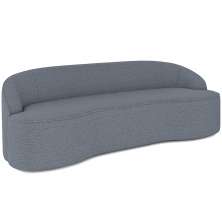 Sofá 4 Lugares Curvo Sala de Estar Living Lótus D02 Bouclê Cinza Escuro 230 cm B-64 - Lyam Decor