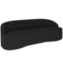 Sofá 4 Lugares Curvo Sala de Estar Living Lótus D02 Bouclê Preto 280 cm B-57 - Lyam