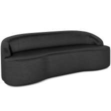 Sofá 4 Lugares Curvo Sala de Estar Living Lótus D02 Couríssimo Preto 280 cm B-159 - Lyam
