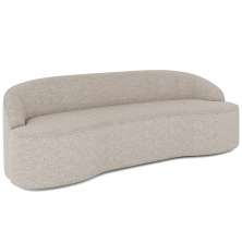 Sofá 4 Lugares Curvo Sala de Estar Living Lótus D02 Linho Bege 260 cm D-463 - Lyam Decor