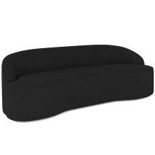 Sofá 4 Lugares Curvo Sala de Estar Living Lótus D02 Linho Chumbo 230 cm D-465 - Lyam Decor