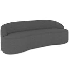 Sofá 4 Lugares Curvo Sala de Estar Living Lótus D02 Linho Cinza Escuro 280 cm C-416 - Lyam