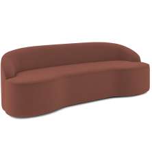 Sofá 4 Lugares Curvo Sala de Estar Living Lótus D02 Veludo Canela 280 cm C-276 - Lyam