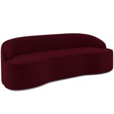 Sofá 4 Lugares Curvo Sala de Estar Living Lótus D02 Veludo Marsala 280 cm C-278 - Lyam