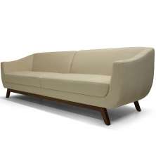 Sofá 4 Lugares Para Sala de Estar Atenas 300 cm D02 Linho Bege B-298 - Lyam Decor