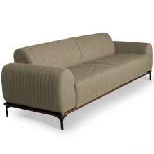 Sofá 4 Lugares Para Sala de Estar Molino 260 cm D02 Linho Bege C-129 - Lyam Decor