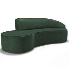 Sofá 5 Lugares Curvo Sala de Estar Living Firenze Direito D02 Couríssimo Verde 300 cm B-89 - Lyam