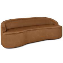 Sofá 5 Lugares Curvo Sala de Estar Living Lótus D02 Couríssimo Whisky 300 cm B-90 - Lyam