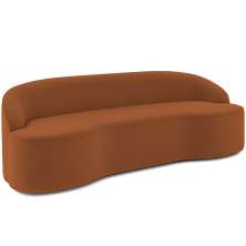 Sofá 5 Lugares Curvo Sala de Estar Living Lótus D02 Veludo Telha 300 cm C-262 - Lyam