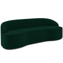 Sofá 5 Lugares Curvo Sala de Estar Living Lótus D02 Veludo Verde Musgo 300 cm C-303 - Lyam