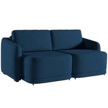 Sofá Cama para Sala de Estar 2 Lugares 196cm Montserrat K01 Veludo Azul Marinho - Lyam Decor