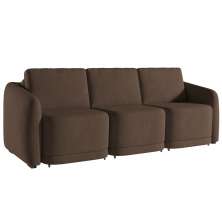 Sofá Cama para Sala de Estar 3 Lugares 246cm Montserrat K01 Veludo Marrom - Lyam Decor