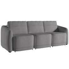 Sofá Cama para Sala de Estar 3 Lugares 306cm Montserrat K01 Bouclê Cinza - Lyam Decor