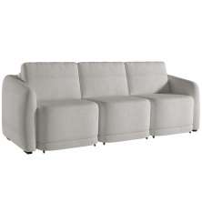Sofá Cama para Sala de Estar 3 Lugares 306cm Montserrat K01 Bouclê Creme - Lyam Decor