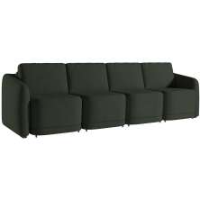 Sofá Cama para Sala de Estar 5 Lugares 436cm Montserrat K01 Veludo Verde - Lyam Decor