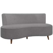 Sofá Chaise Living 2 Lugares 160cm para Sala Istambul K01 Bouclê Cinza - Lyam Decor