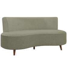 Sofá Chaise Living 2 Lugares 160cm para Sala Istambul K01 Bouclê Verde - Lyam Decor