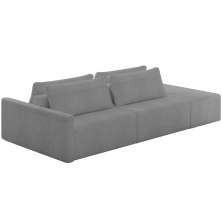 Sofá Ilha Modular Para Sala 232cm com Puff Dublin K01 Bouclê Cinza - Lyam Decor