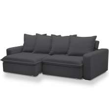 Sofá Retrátil Reclinável Para Sala de Estar Living 195cm Vêneto F04 Bouclê Grafite - Lyam Decor